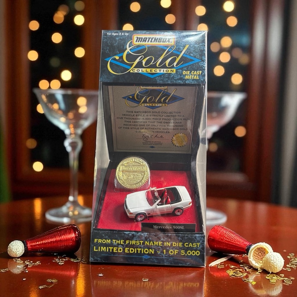 Vintage 1996 Matchbox Gold Collection Mercedes 500sl White Limited Edition Only